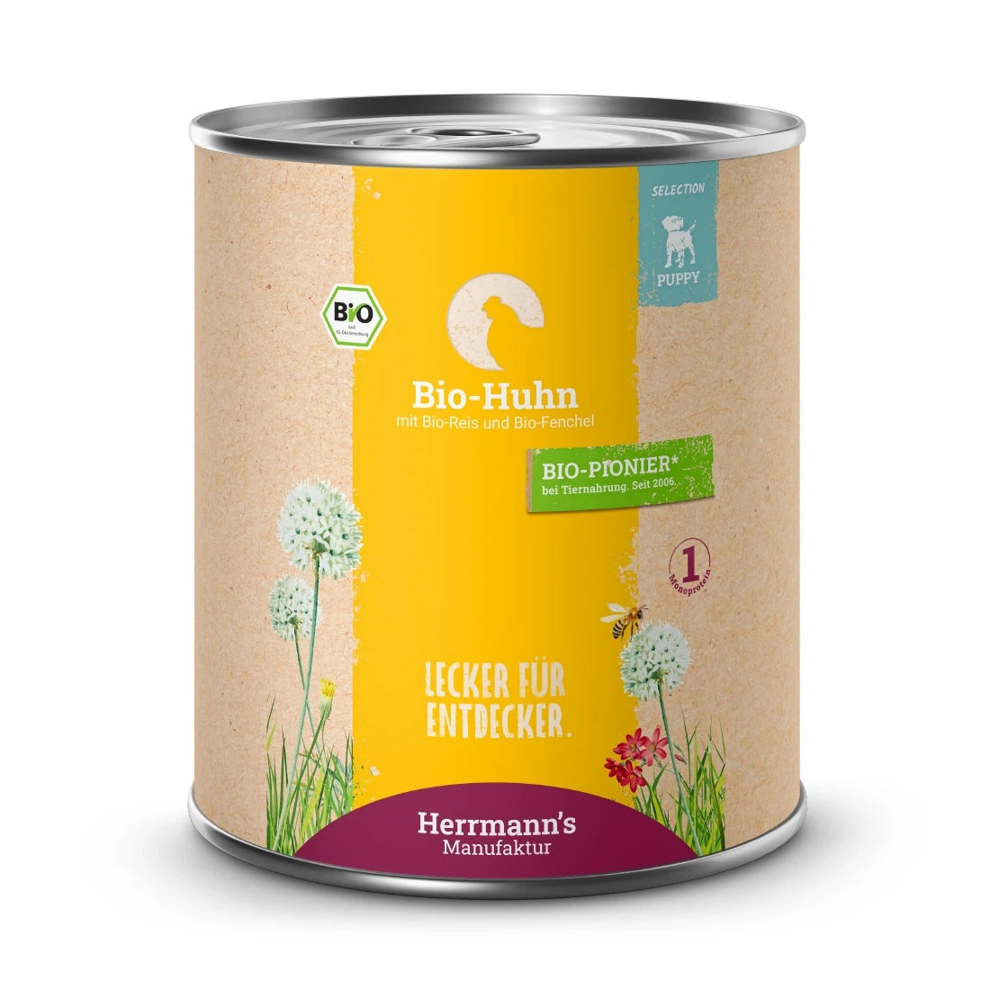 Herrmanns Selection Puppy Bio Huhn mit Reis und Fenchel