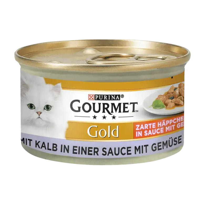 GOURMET Gold Zarte Häppchen in Sauce mit Gemüse & Kalb 85g