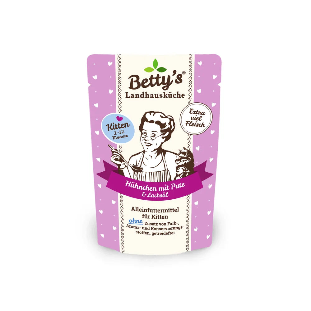 Betty's Landhausküche Kitten Frischebeutel Huhn & Pute 100g