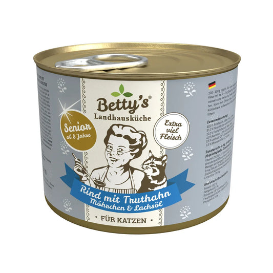 Betty's Landhausküche Senior Rind & Truthahn, Möhrchen & Lachsöl