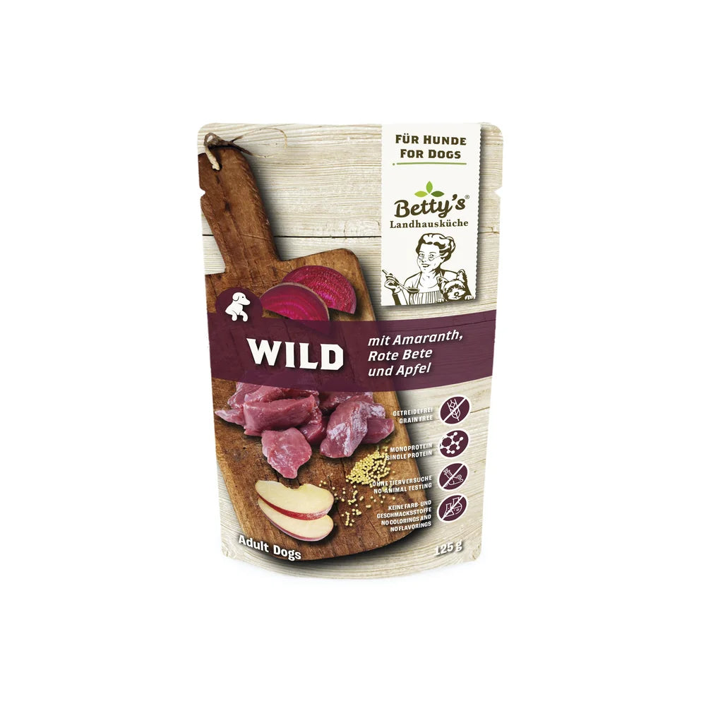 Betty's Landhausküche Frischebeutel Wild mit Rote Bete, Amaranth & Apfel