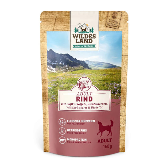 Wildes Land Rind mit Süßkartoffel