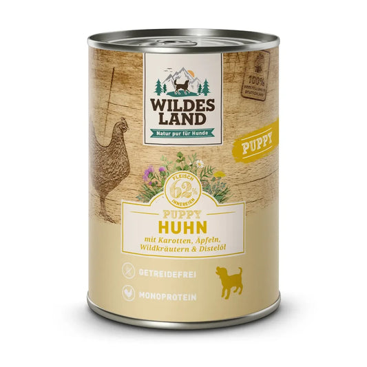 Wildes Land Puppy mit Huhn Karotten & Äpfeln 400g