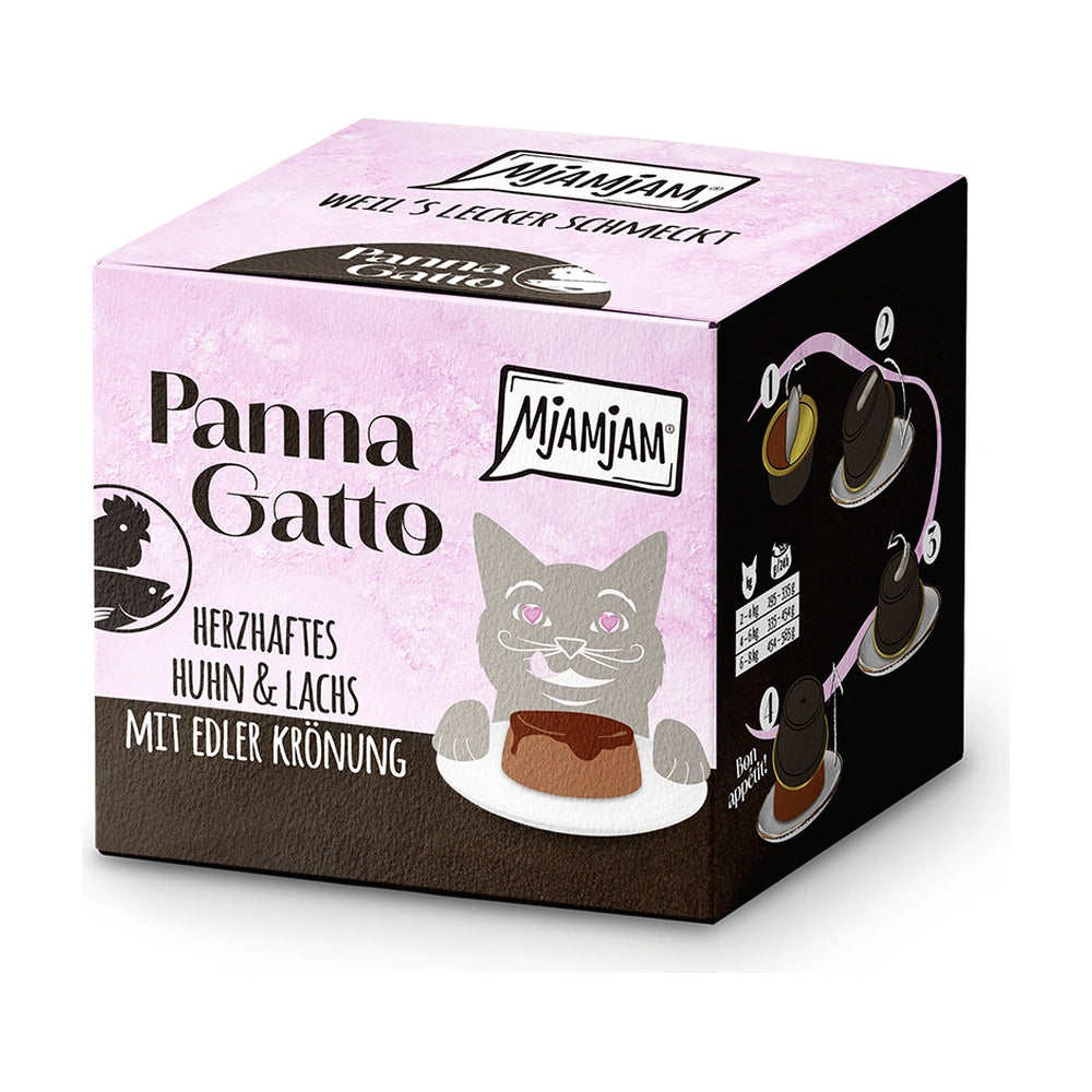 MjAMjAM Panna Gatto - herzhaftes Huhn & Lachs mit edler Krönung 2 x 80g