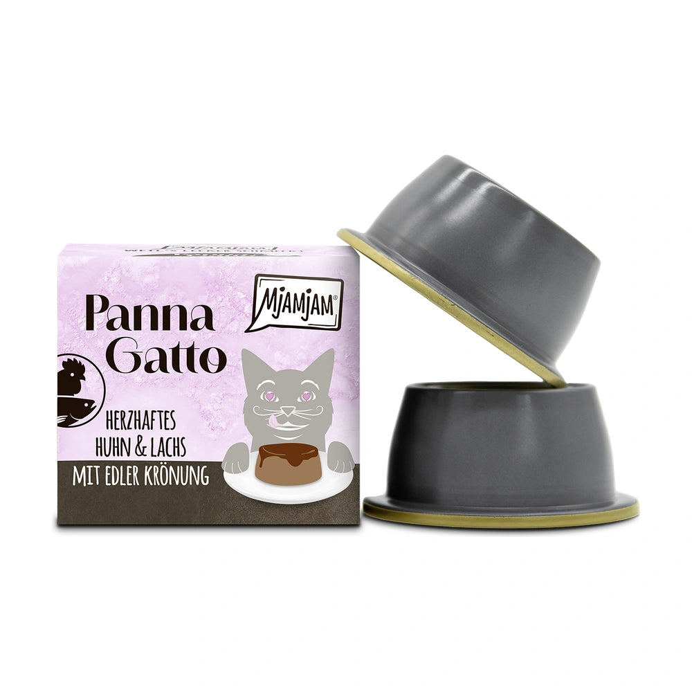 MjAMjAM Panna Gatto - herzhaftes Huhn & Lachs mit edler Krönung 2 x 80g