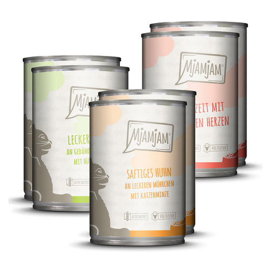 MjAMjAM - leckere Mahlzeiten Mixpaket I für deine Katze 6 x 400g