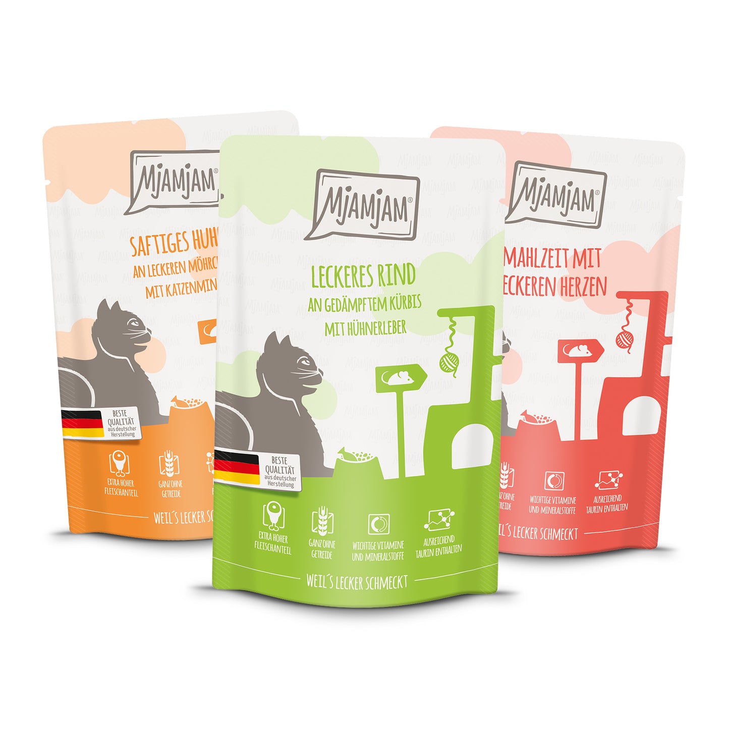MjAMjAM - leckere Mahlzeiten Mixpaket I für deine Katze 12 x 125g