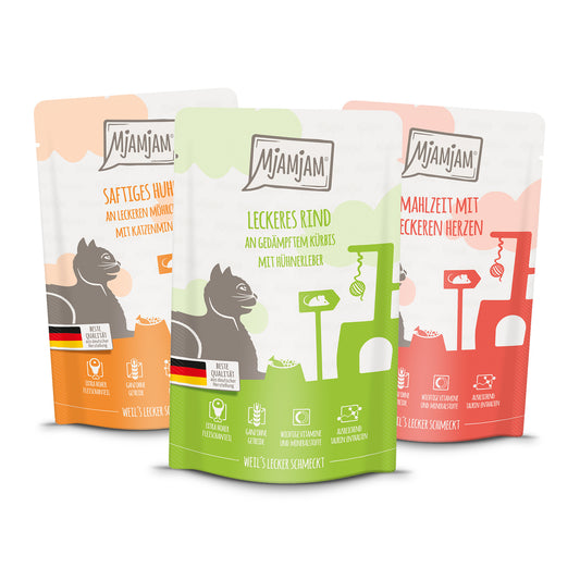 MjAMjAM - leckere Mahlzeiten Mixpaket I für deine Katze 12 x 125g