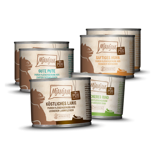 MjAMjAM - purer Fleischgenuss Mixpaket V für deine Katze 6 x 200g