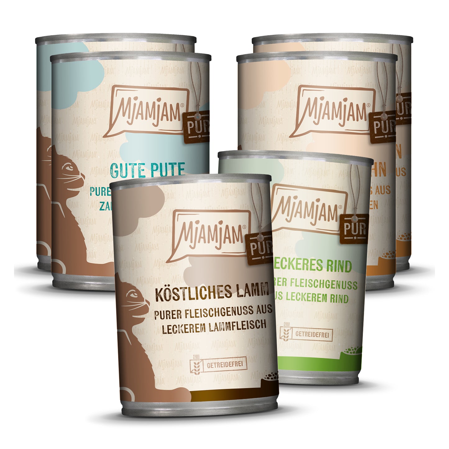 MjAMjAM - purer Fleischgenuss Mixpaket V für deine Katze 6 x 400g