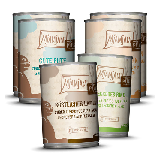 MjAMjAM - purer Fleischgenuss Mixpaket V für deine Katze 6 x 400g