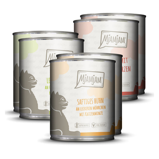 MjAMjAM - leckere Mahlzeiten Mixpaket I für deine Katze 6 x 800g