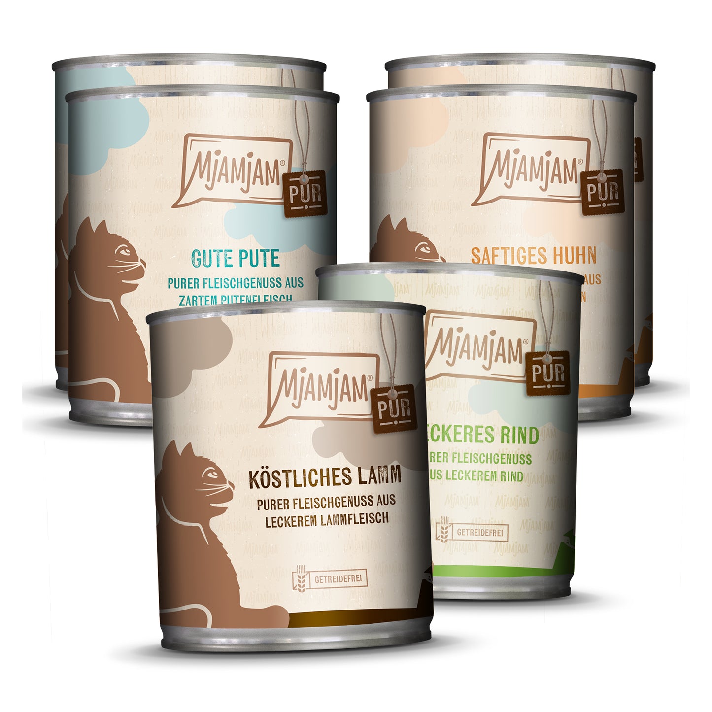 MjAMjAM - purer Fleischgenuss Mixpaket V für deine Katze 6 x 800g