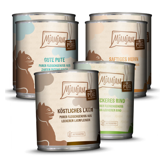 MjAMjAM - purer Fleischgenuss Mixpaket V für deine Katze 6 x 800g