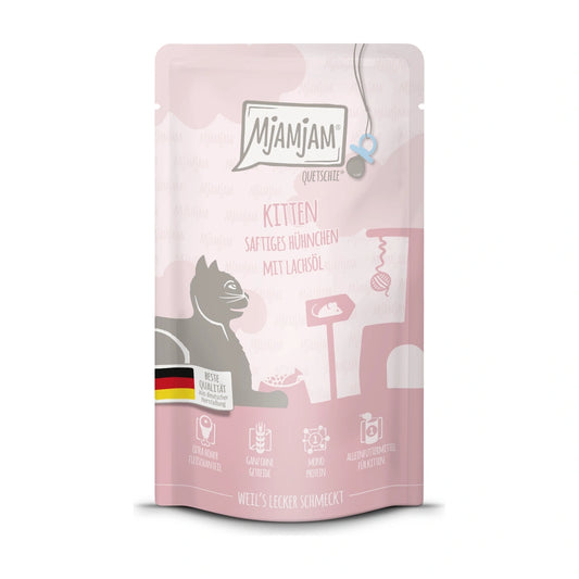 MjAMjAM Quetschie - Kitten saftiges Hühnchen mit Lachsöl
