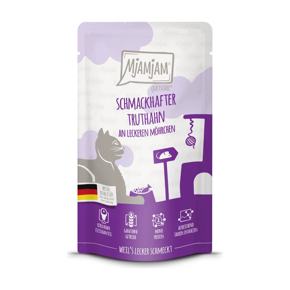 MjAMjAM Quetschie - schmackhafter Truthahn an leckeren Möhrchen