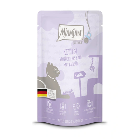 MjAMjAM Quetschie - Kitten vorzügliches Kalb mit Lachsöl