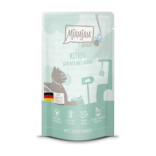 MjAMjAM Quetschie - Kitten gute Pute mit Lachsöl