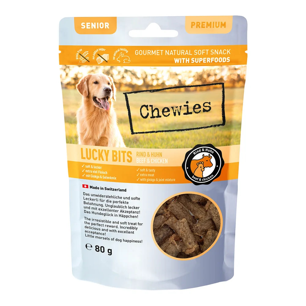 Chewies LUCKY BITS Rind & Huhn Senior 80g