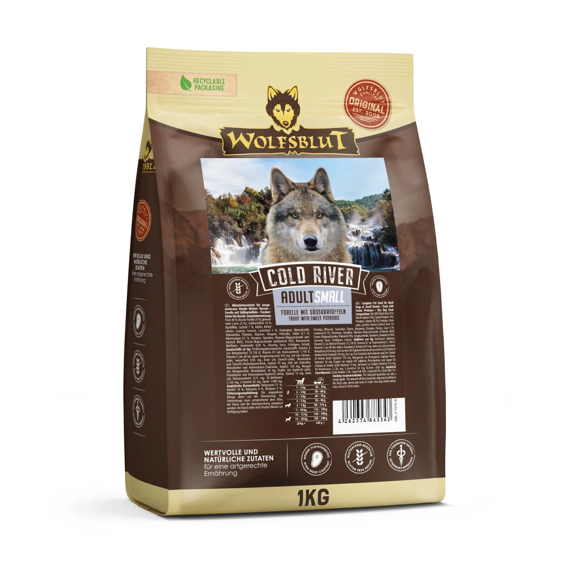 Wolfsblut Cold River Small Breed - Forelle mit Süßkartoffel