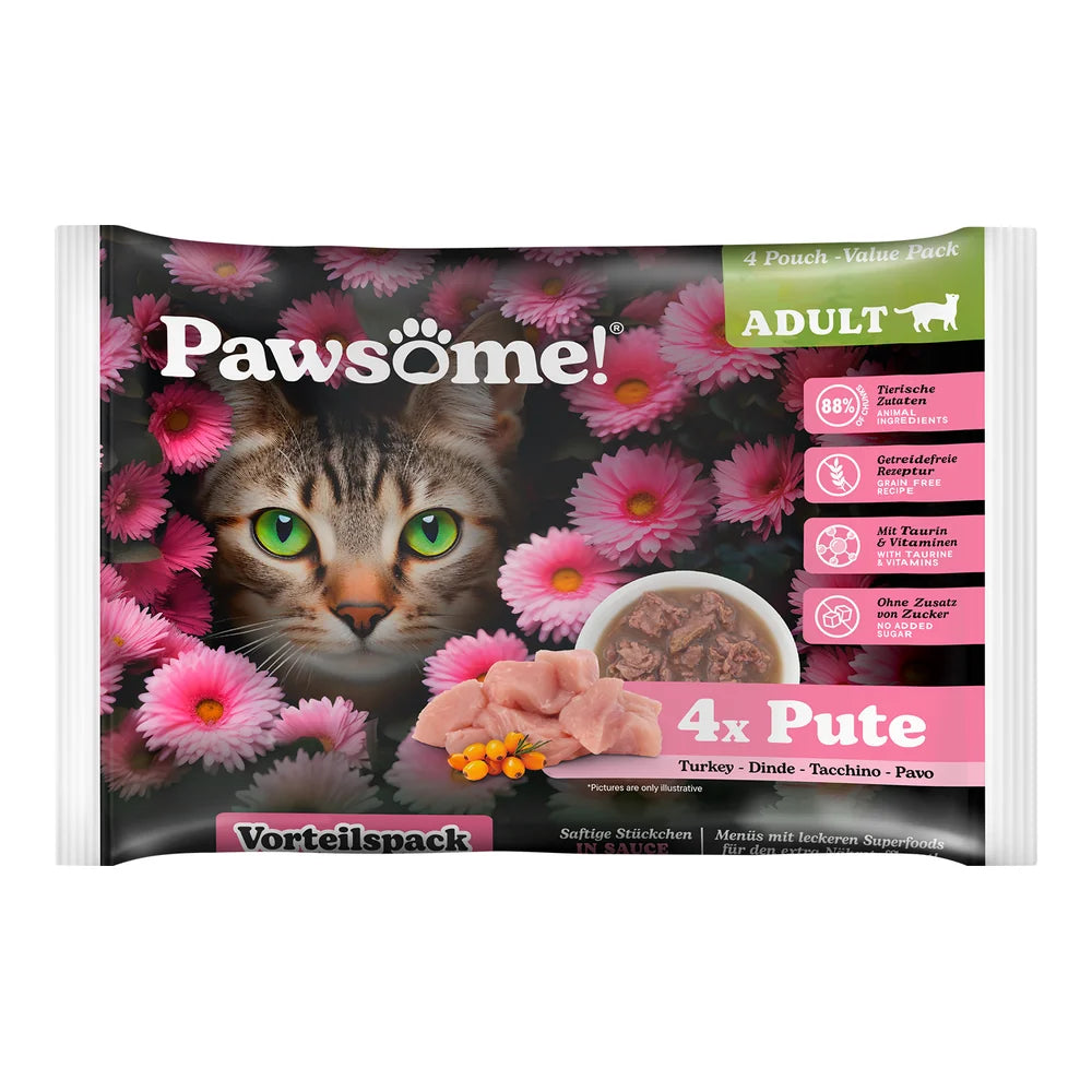 Pawsome Adult Pute 85g 4er Flowpack