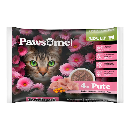 Pawsome Adult Pute 85g 4er Flowpack