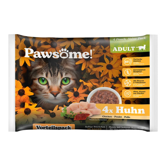 Pawsome Adult Huhn 85g 4er Flowpack