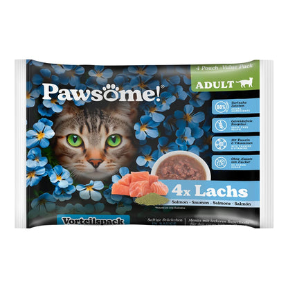 Pawsome Adult Lachs 85g 4er Flowpack