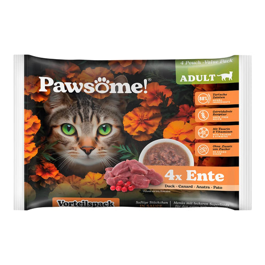 Pawsome Adult Ente 85g 4er Flowpack