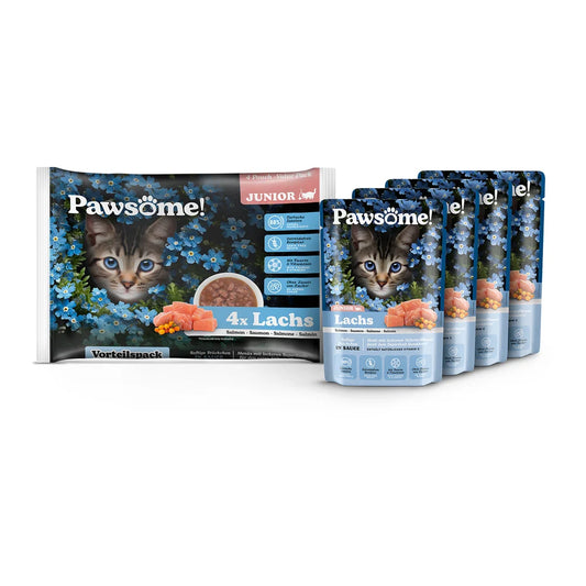 Pawsome Junior Lachs 85g 4er Flowpack