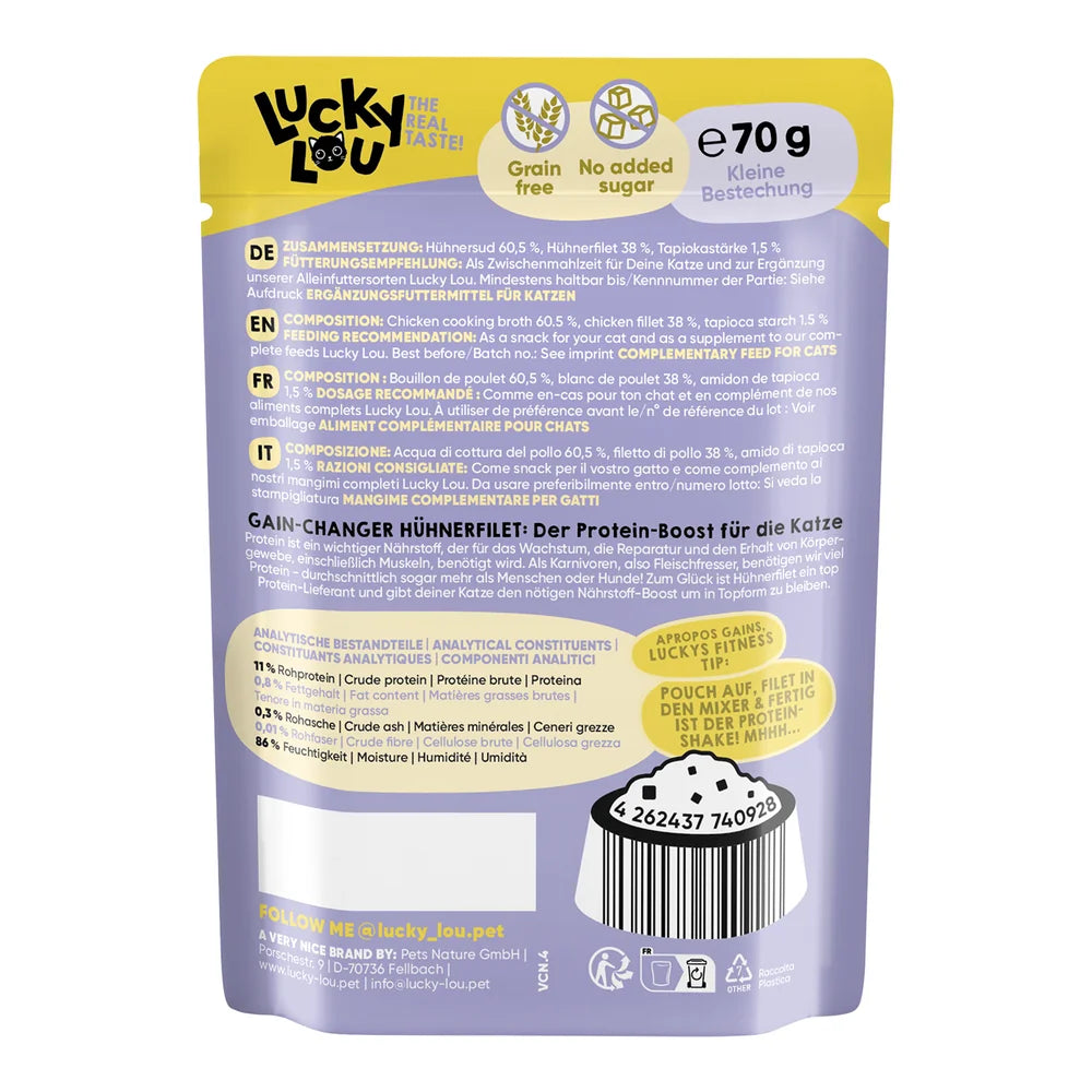 Lucky Lou EXTRA FOOD Hühnerfilet in Broth 70g Pouch