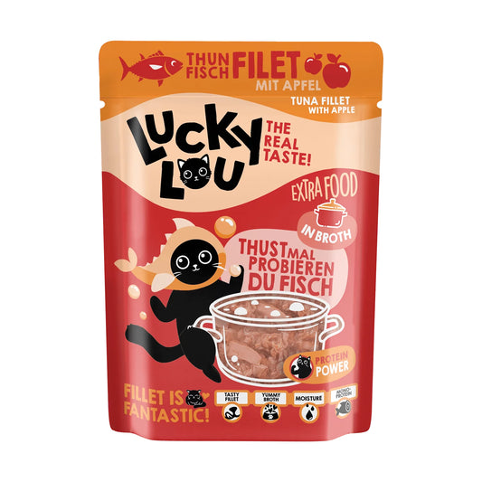 Lucky Lou EXTRA FOOD Thunfisch mit Apfel in Broth 70g Pouch