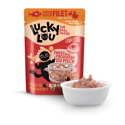 Lucky Lou EXTRA FOOD Thunfisch mit Apfel in Broth 70g Pouch