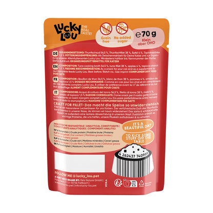 Lucky Lou EXTRA FOOD Thunfisch mit Apfel in Broth 70g Pouch