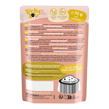 Lucky Lou EXTRA FOOD Thunfisch- & Hühnerfilet in Jelly 70g Pouch