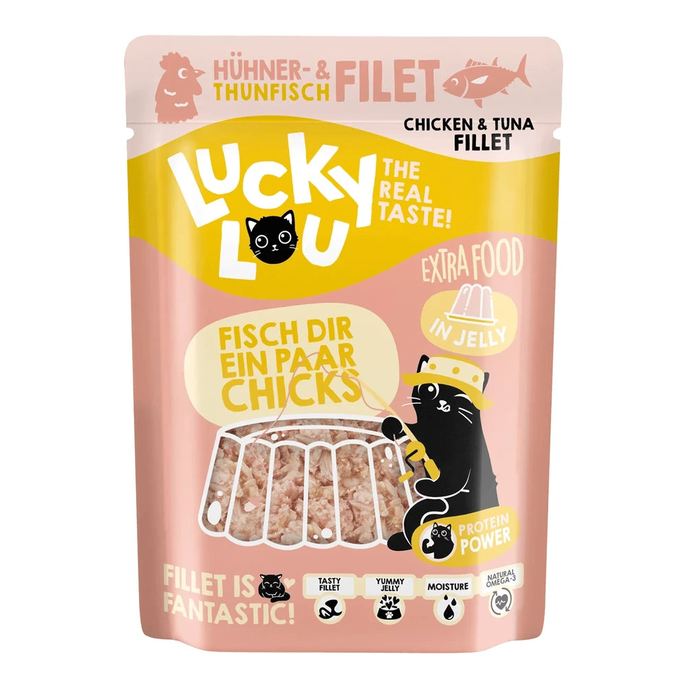 Lucky Lou EXTRA FOOD Thunfisch- & Hühnerfilet in Jelly 70g Pouch
