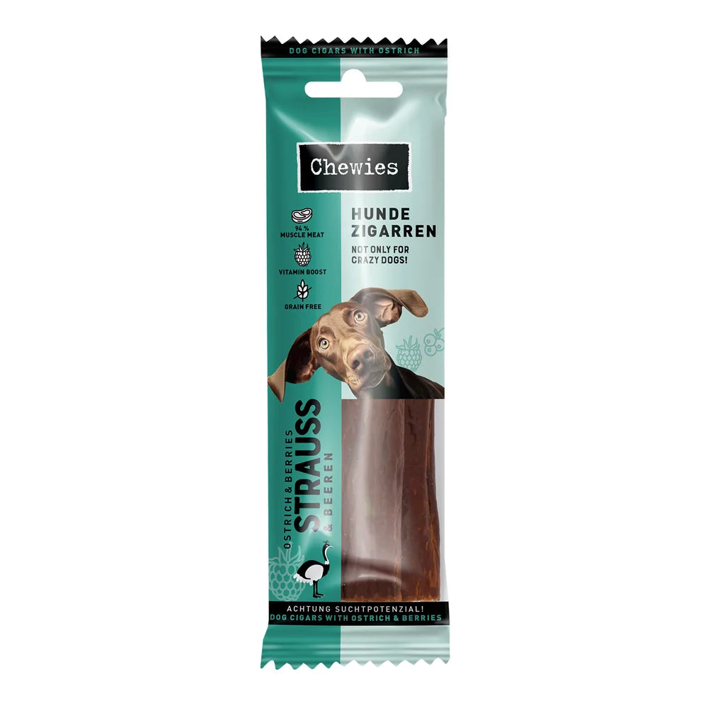 Chewies HUNDEZIGARREN Strauß & Beeren 75g