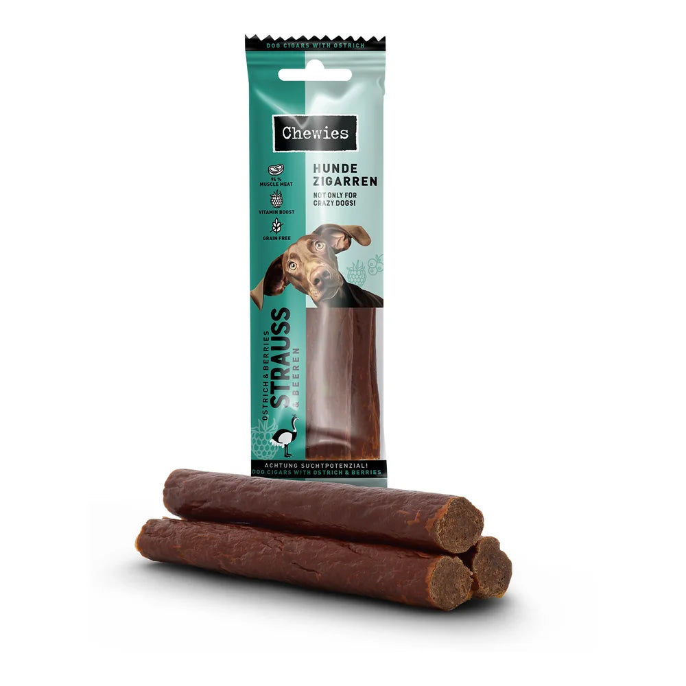Chewies HUNDEZIGARREN Strauß & Beeren 75g