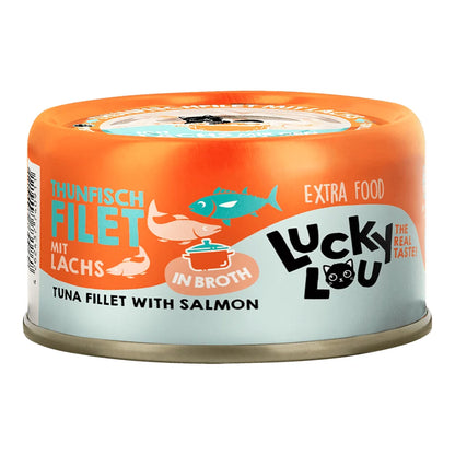 Lucky Lou EXTRA FOOD Thunfisch & Lachs in Broth 70g Dose