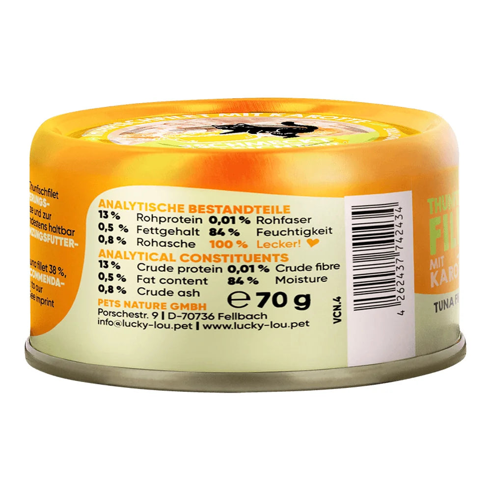 Lucky Lou EXTRA FOOD Thunfisch mit Karotte in Broth 70g Dose