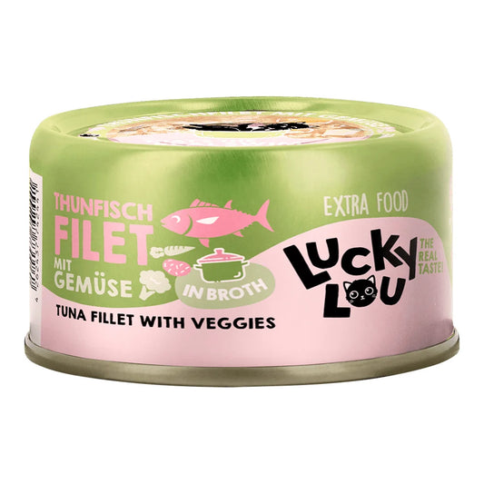 Lucky Lou EXTRA FOOD Thunfisch mit Gemüse in Broth 70g Dose