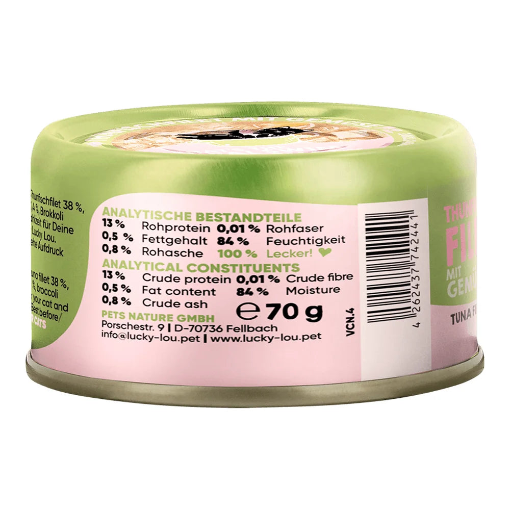 Lucky Lou EXTRA FOOD Thunfisch mit Gemüse in Broth 70g Dose