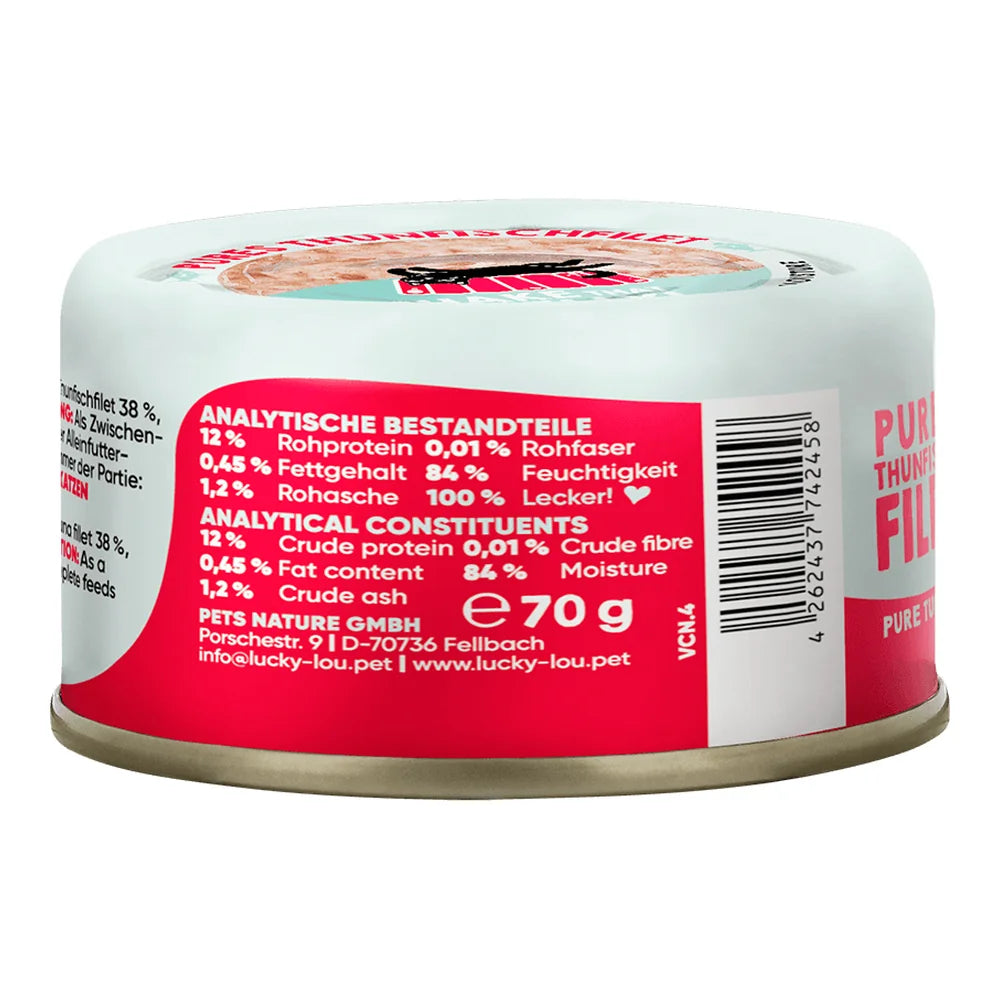 Lucky Lou EXTRA FOOD Thunfischfilet in Jelly 70g Dose