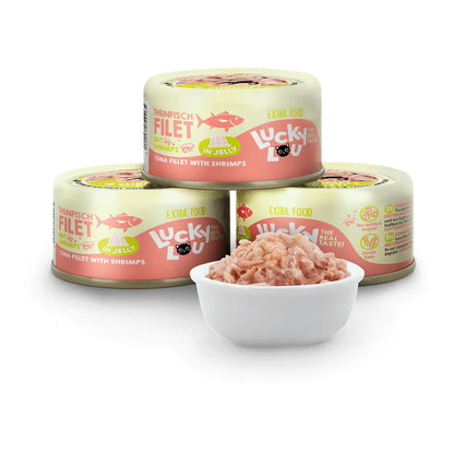 Lucky Lou EXTRA FOOD Thunfisch & Shrims in Jelly 70g Dose