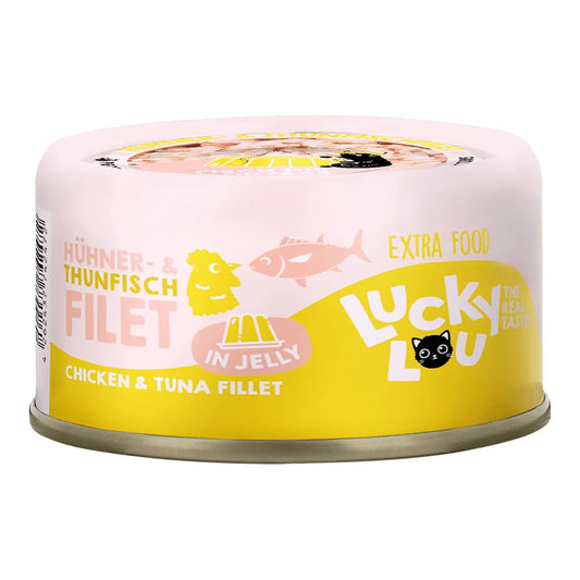 Lucky Lou EXTRA FOOD Thunfisch- & Hühnerfilet in Jelly 70g Dose