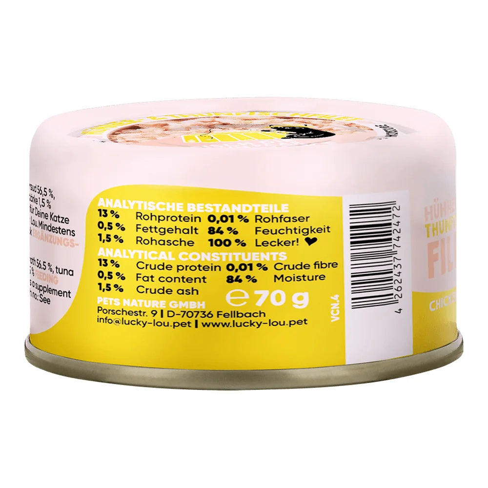 Lucky Lou EXTRA FOOD Thunfisch- & Hühnerfilet in Jelly 70g Dose