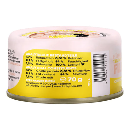 Lucky Lou EXTRA FOOD Thunfisch- & Hühnerfilet in Jelly 70g Dose