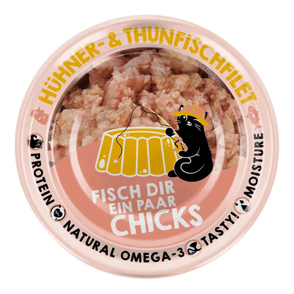Lucky Lou EXTRA FOOD Thunfisch- & Hühnerfilet in Jelly 70g Dose