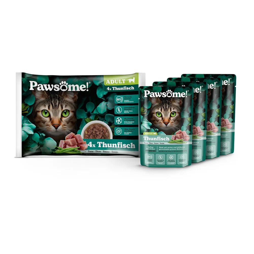 Pawsome Adult Thunfisch 85g 4er Flowpack