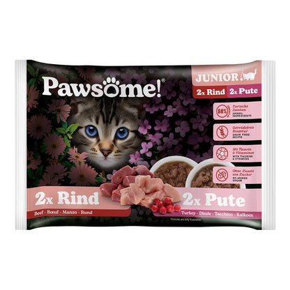 Pawsome Junior Rind & Pute Mixpack 4x85g